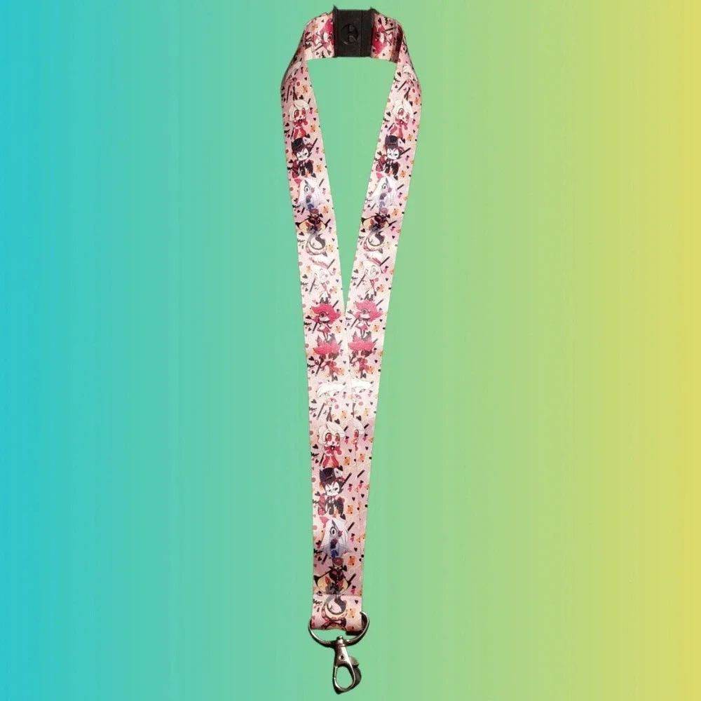Hazbin Hotel Lanyard - Breakaway Clip & Lobster Claw Hook (Alastor Charlie Husk